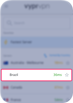 3. Sélectionnez Brésil dans la liste